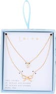 Leith Set of 2 Bow Charm Necklaces