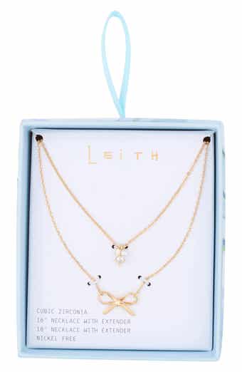 Set of 2 Bow Charm Necklaces
