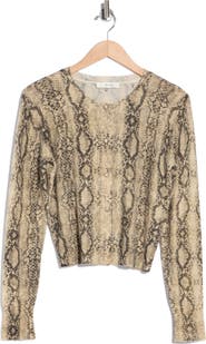 FRAME The Cashmere Snake Print Cardigan