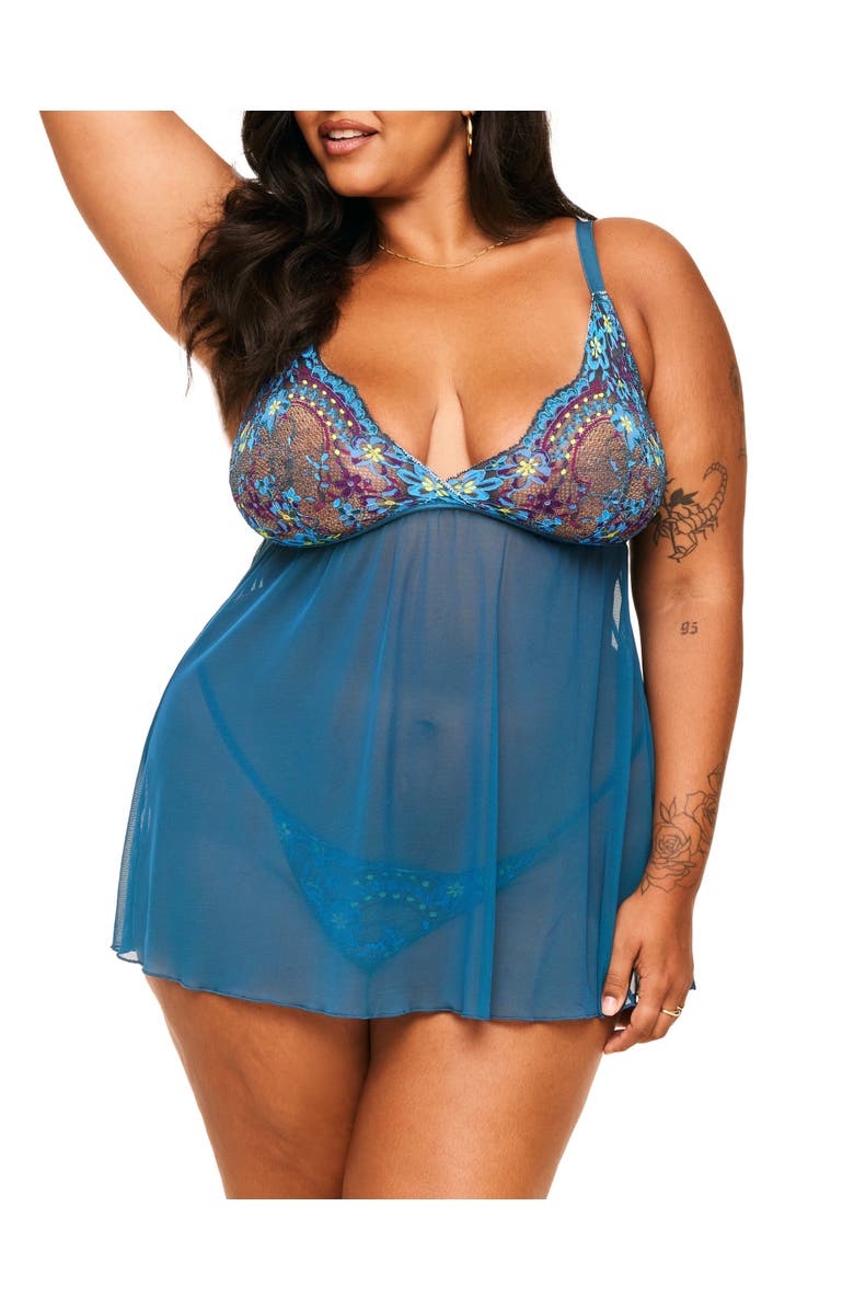 Adore Me Anatta Babydoll & G-String Set Lingerie, Main, color,