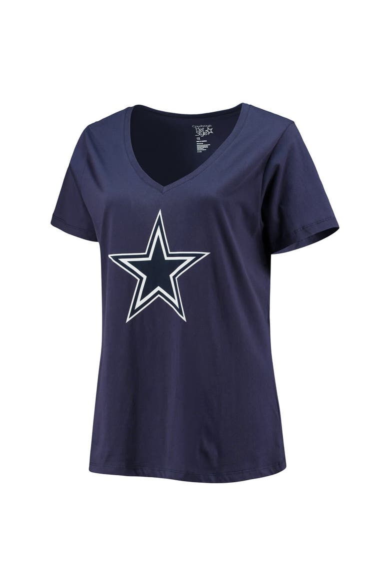 Women's CeeDee Lamb Navy Dallas Cowboys Plus Size Fair Catch Name & Number V-Neck T-Shirt, Alternate, color, Navy