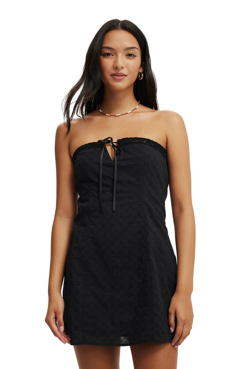 Cotton On Women's Ribbon Broderie Mini Dress, Main, color, 