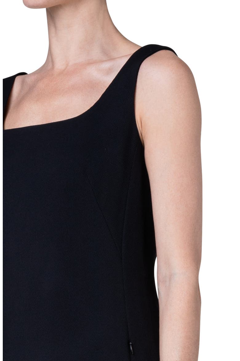 Square Neck Virgin Wool Dress, Alternate, color, BLACK