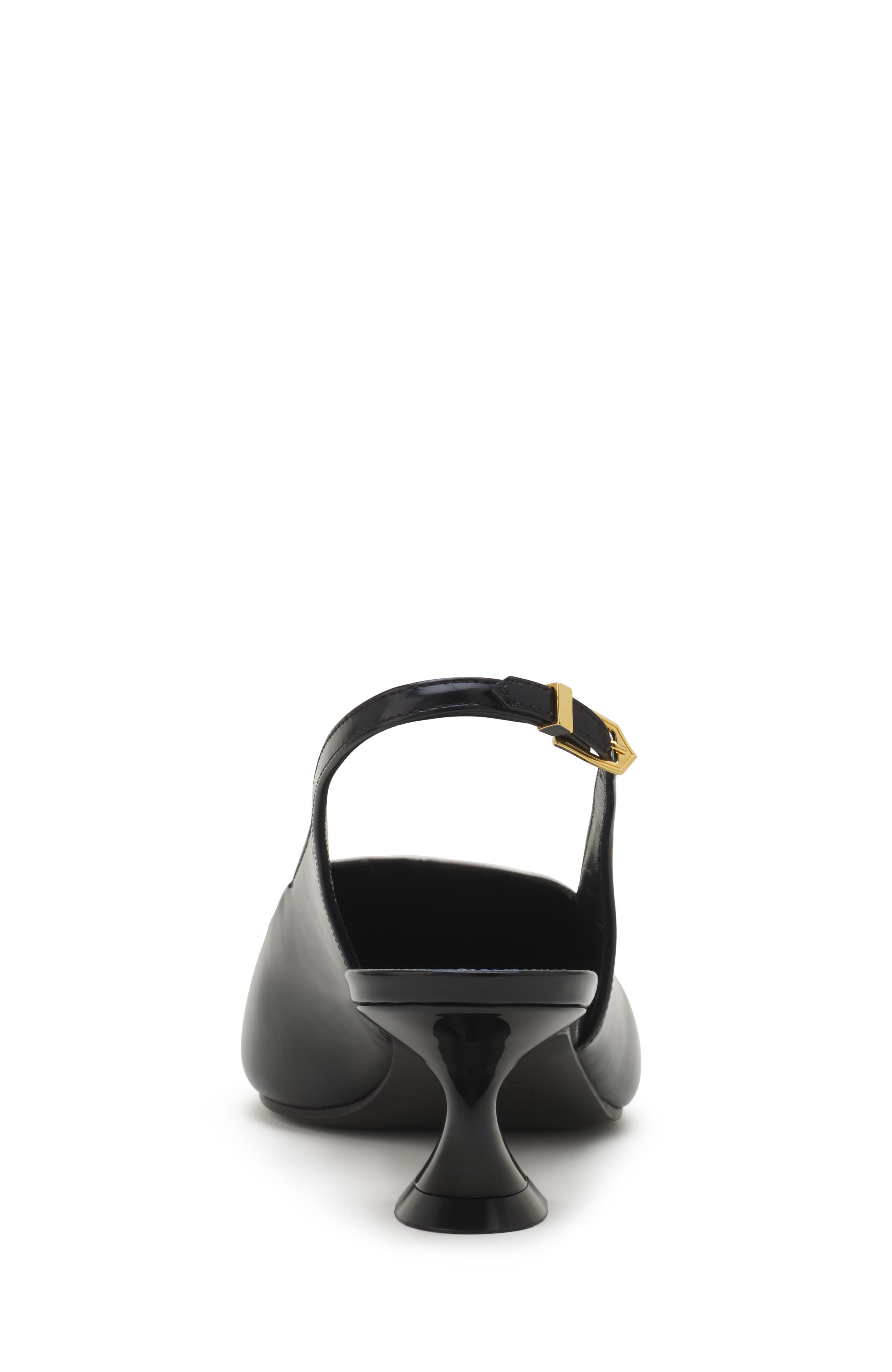 Serenade Slingback In Leather, Alternate, color, Black/White