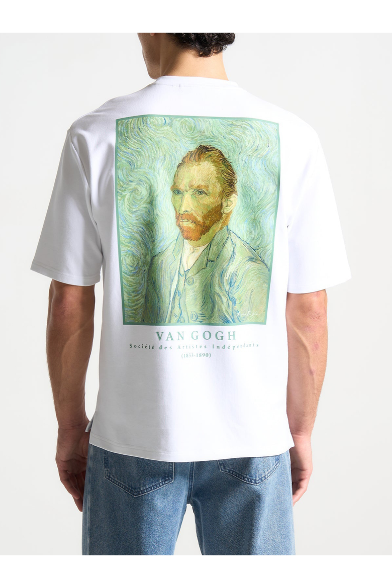 Self Portrait Van Gogh Cotton T-Shirt, Alternate, color, White