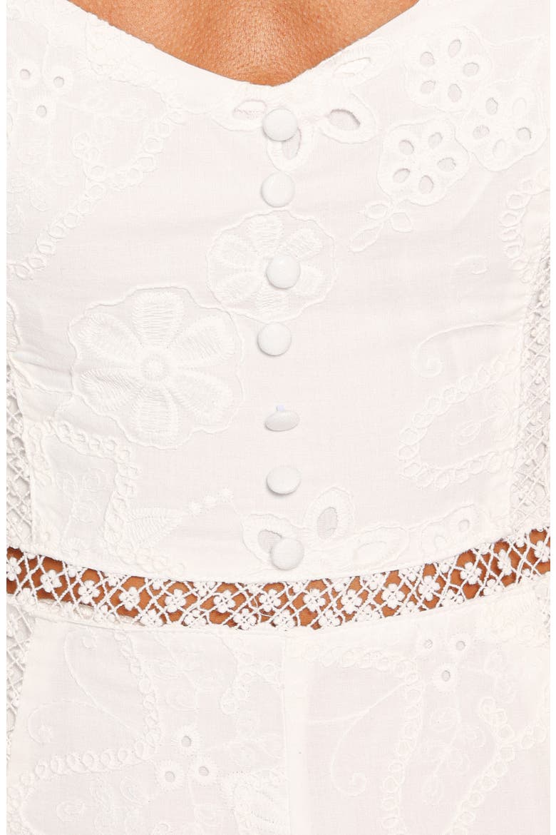 Presley Embroidered Eyelet Romper, Alternate, color, WHITE BRODERIE