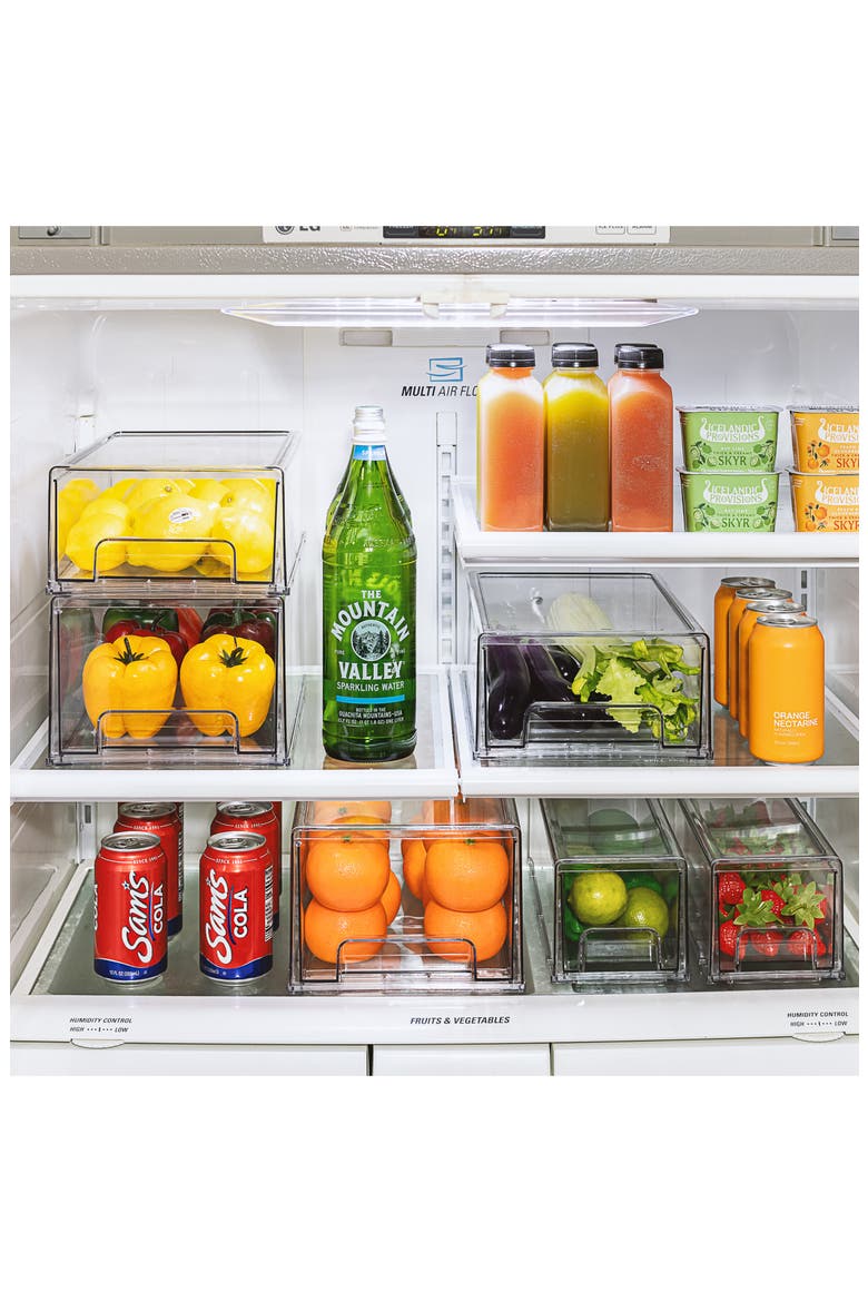 Small Set of 2 Fridge Organizer Drawers, Alternate, color, CLEAR