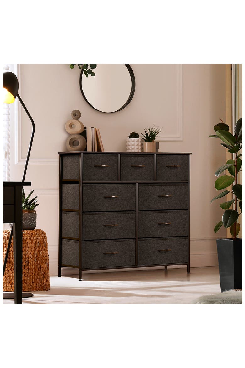 9-Drawer Chest Dresser, Alternate, color, BROWN