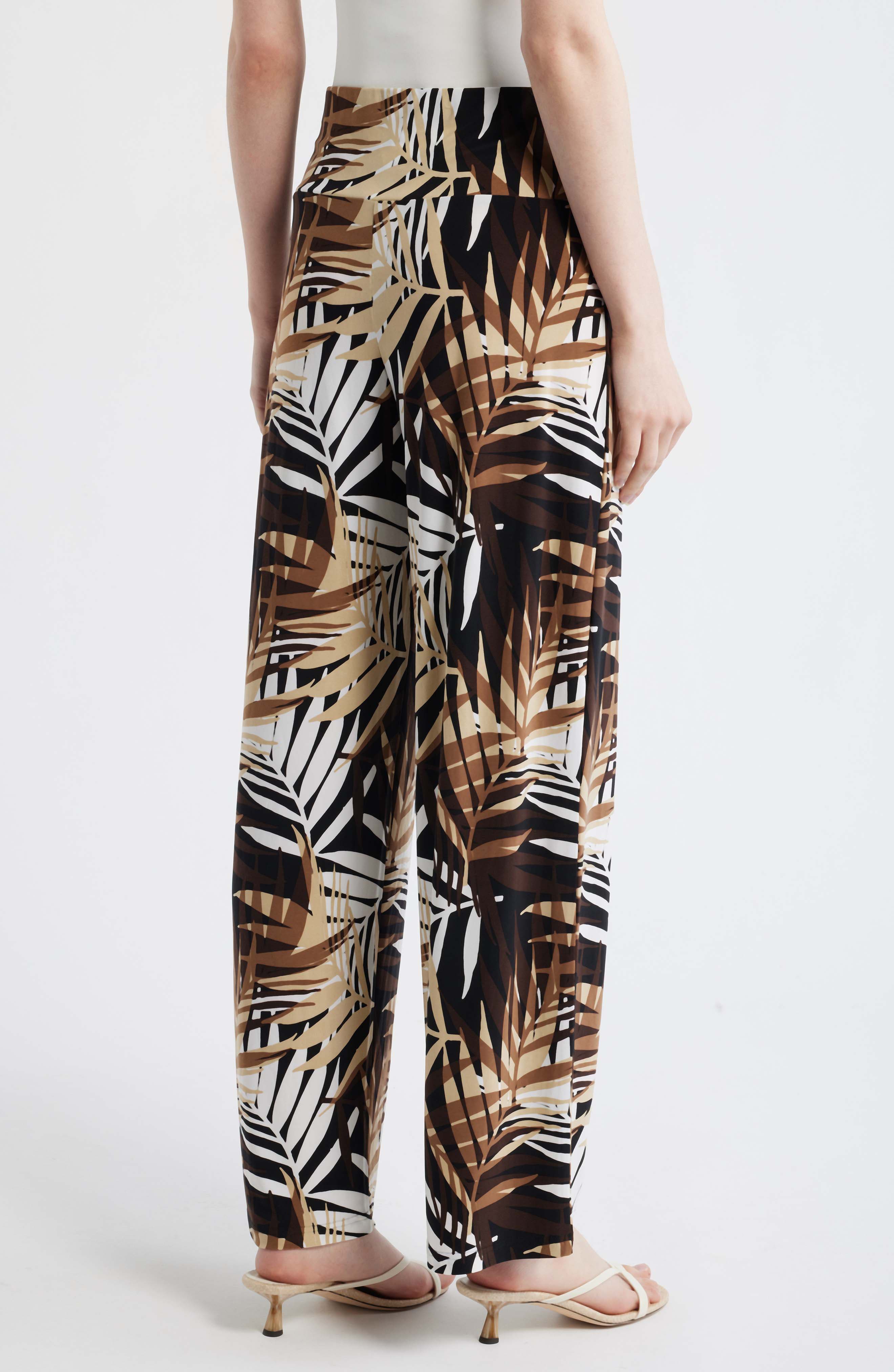 High Waist Print Pull-On Wide Leg Pants - image 2