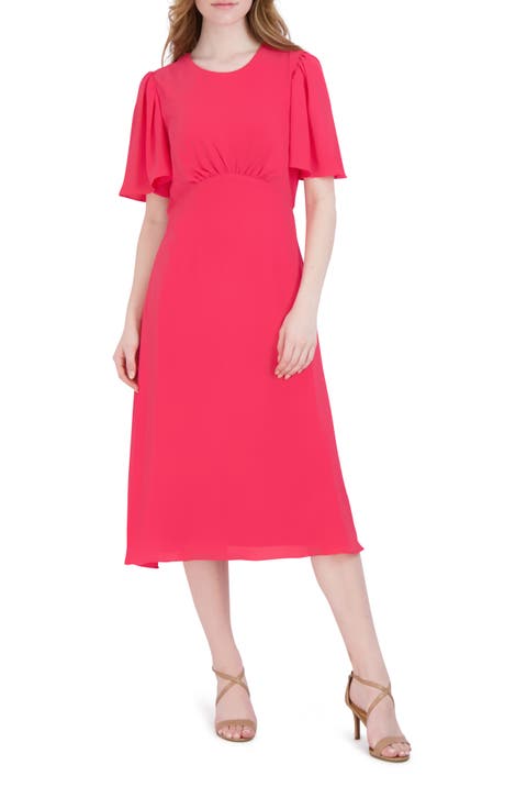 Flutter Sleeve Midi Dress