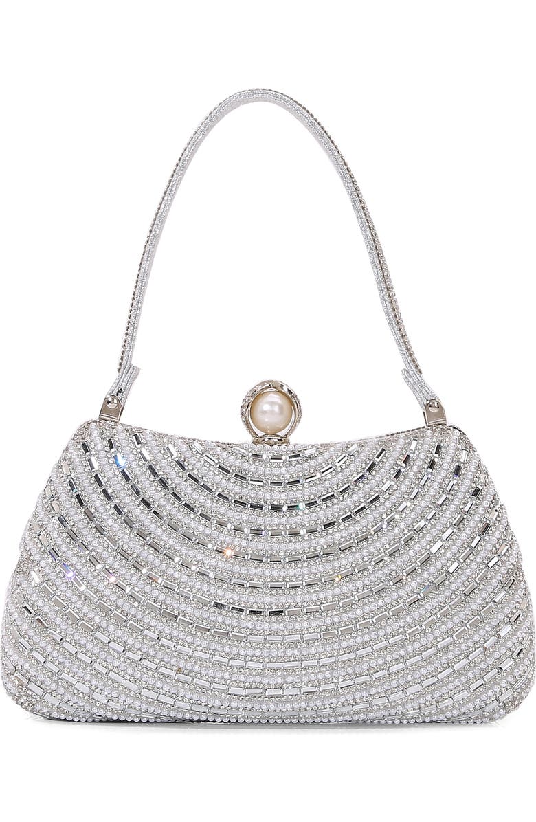 BERNESS Circle Rhinestone Design Shoulder Bag, Alternate, color, Silver