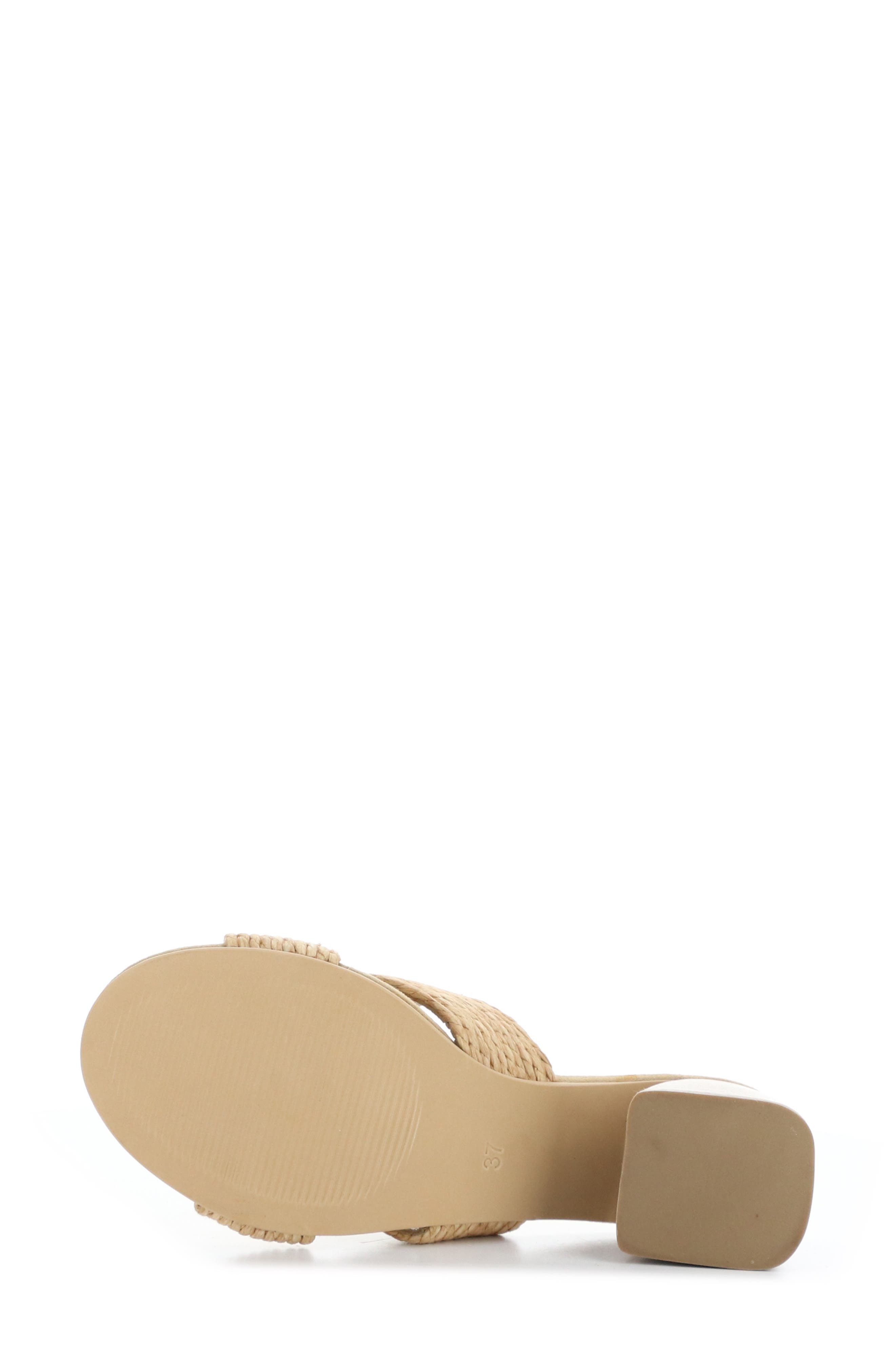 Bos. & Co. Gessa Block Heel Slide Sandal, Alternate, color, Natural Rafia/Suede