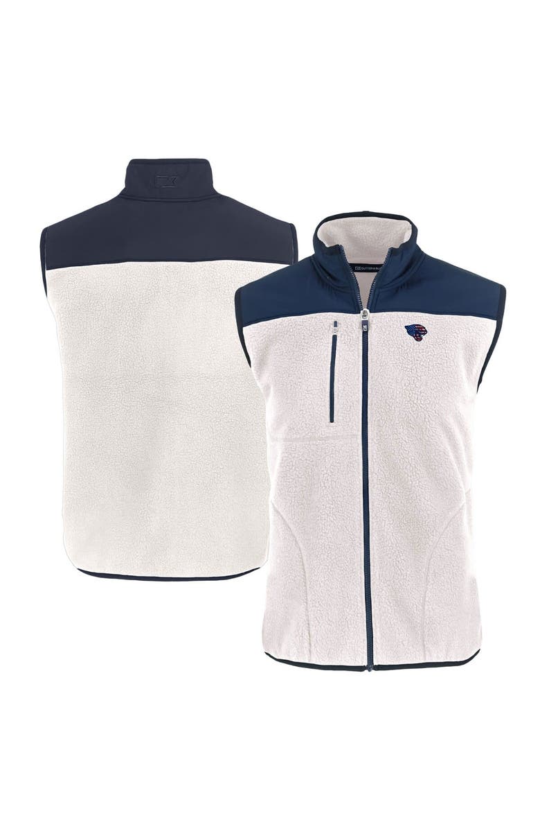 Cutter & Buck Men's Cutter & Buck Oatmeal Jacksonville Jaguars  Americana Cascade Eco Sherpa Fleece Full-Zip Vest, Alternate, color, 