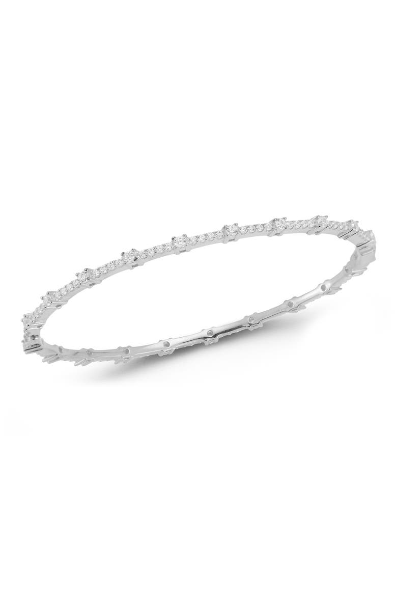 Cubic Zirconia Bangle Bracelet, Main, color, SILVER