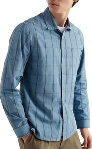 Seasalt Cornwall Banyan Windowpane Check Organic Cotton Button-Up Shirt