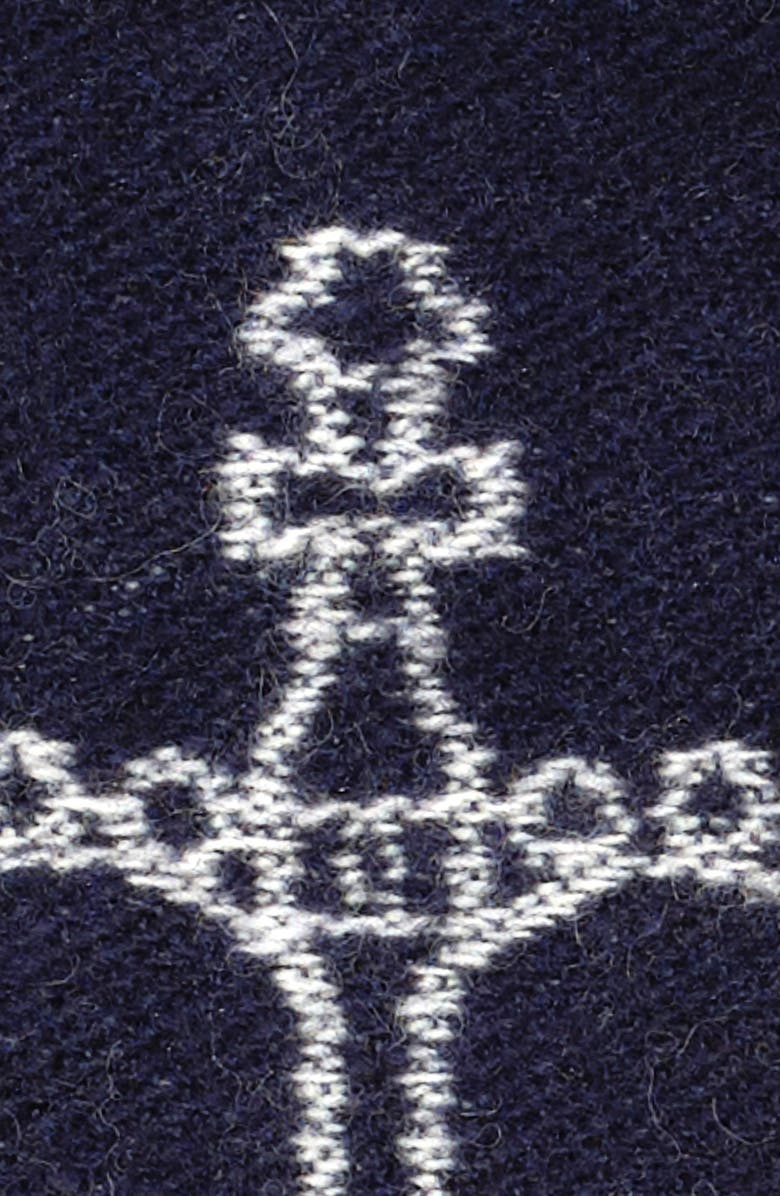 Lauren Ralph Lauren Crest Jacquard Wrap, Alternate, color, Navy/Cream