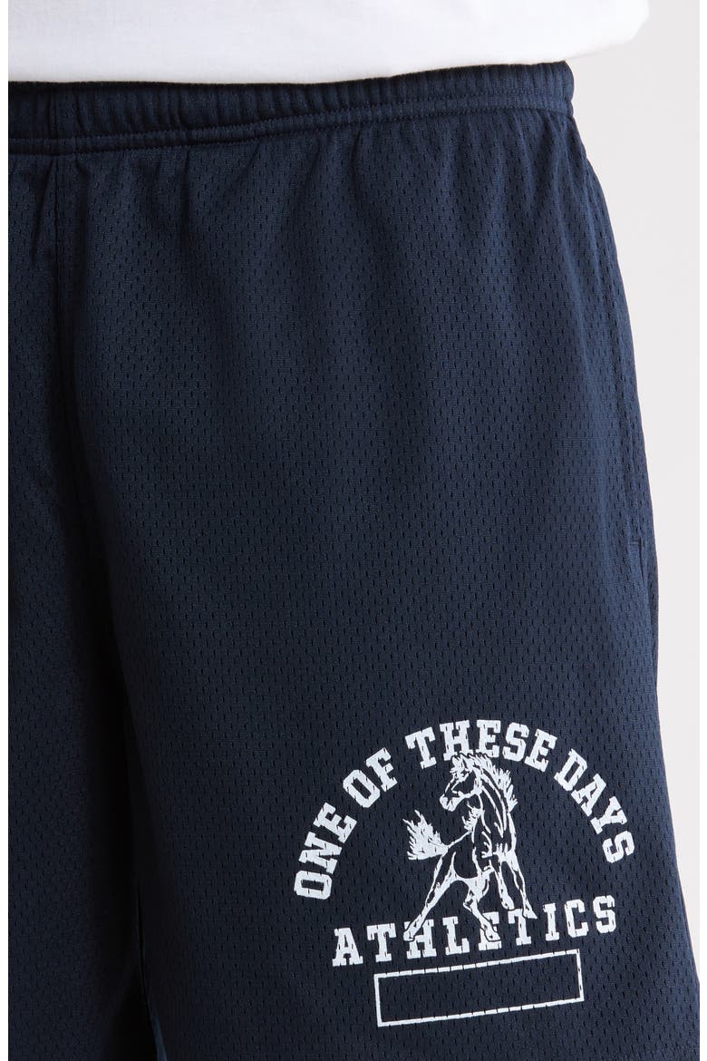 Mustang Athletics Mesh Drawstring Shorts, Alternate, color, NAVY