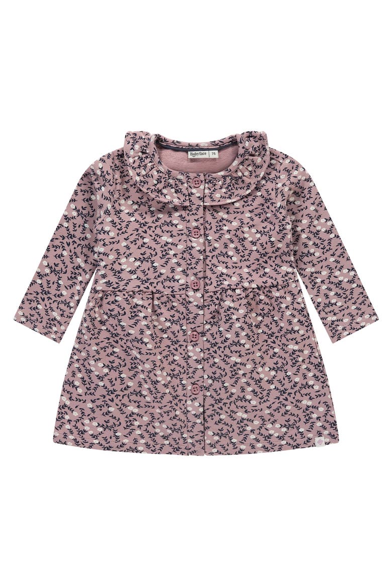 Allover Floral Print Long Sleeve Dress, Main, color, Rosewood