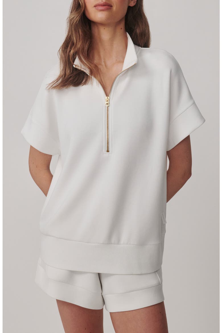 Ritchie Short Sleeve Half Zip, Main, color, WHITE