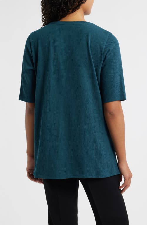 Eileen Fisher Crewneck Organic Cotton Blend Tunic In Brown