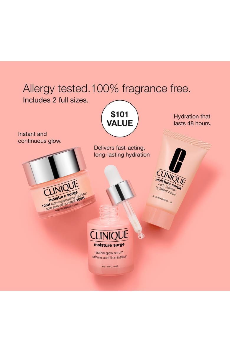 Clinique Head-to-Toe Hydrators 3-Piece Skincare Set $101 Value, Alternate, color, 