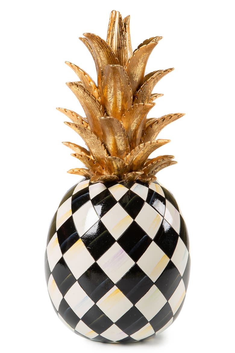 Marquee Pineapple Sculpture, Main, color, BLACK/ WHITE