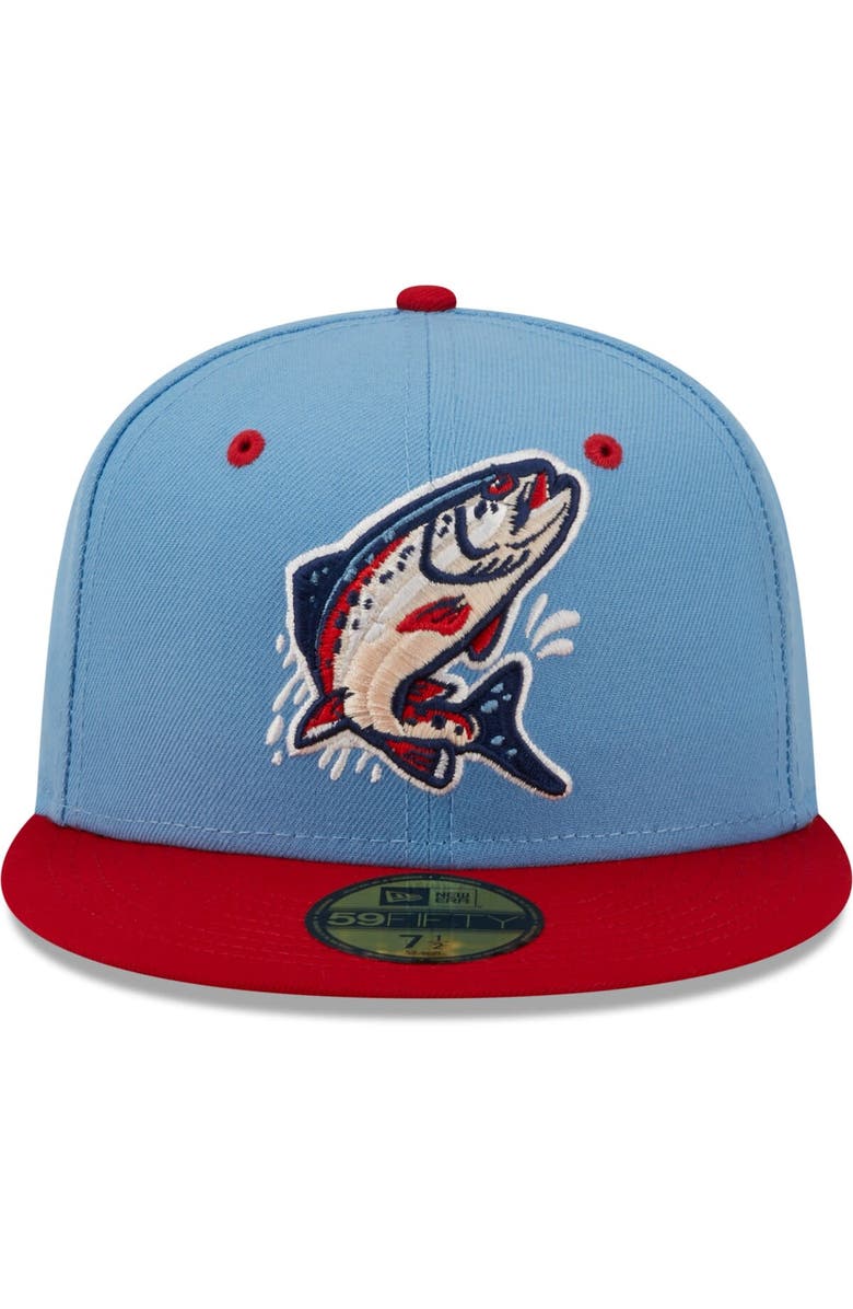 New Era Men's New Era Light Blue Spokane Indians Alternate Authentic Collection 59FIFTY Fitted Hat, Alternate, color, 