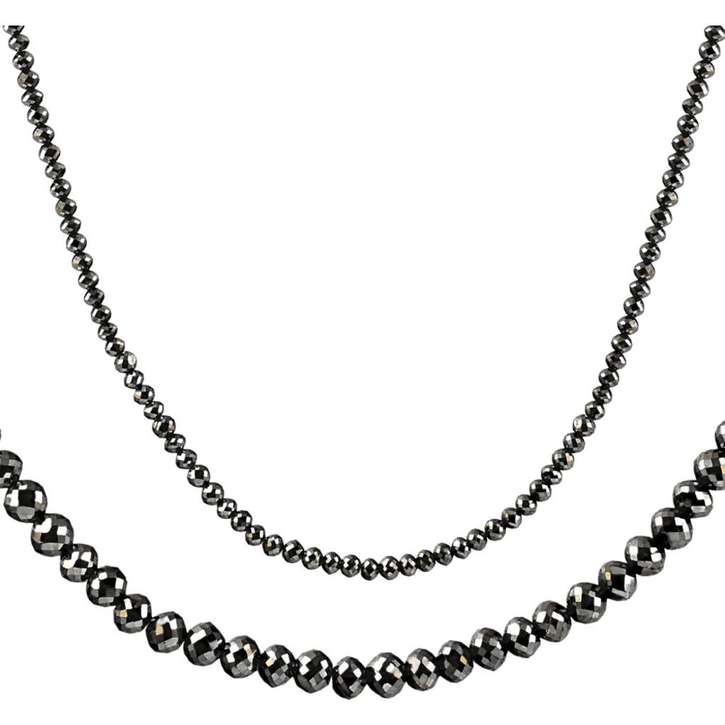 Bliss Diamond 33ct Black Diamond Necklace In 18k White Gold