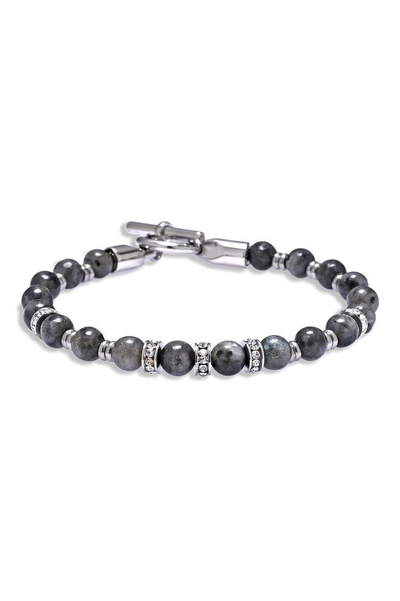 Liam Labradorite Beaded Bracelet, Main, color, SILVER