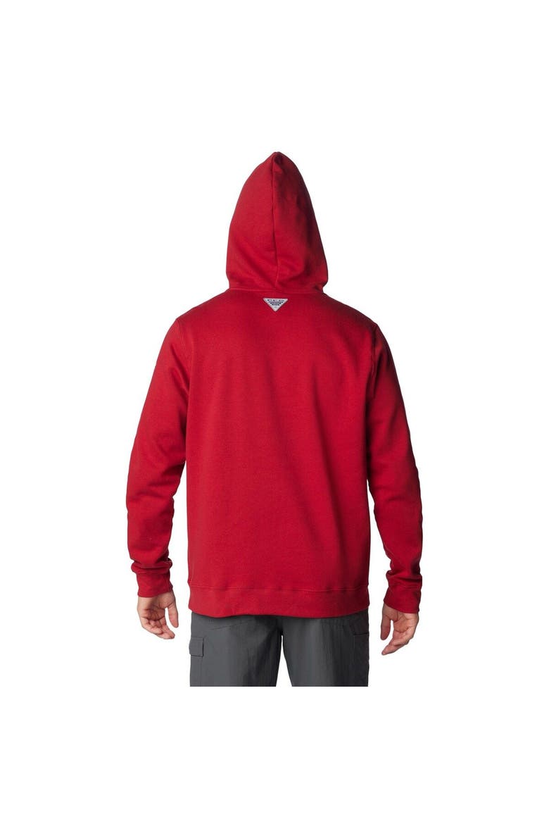 Men's Columbia Crimson Oklahoma Sooners PFG Fish Flag II Pullover Hoodie, Alternate, color, Crimson