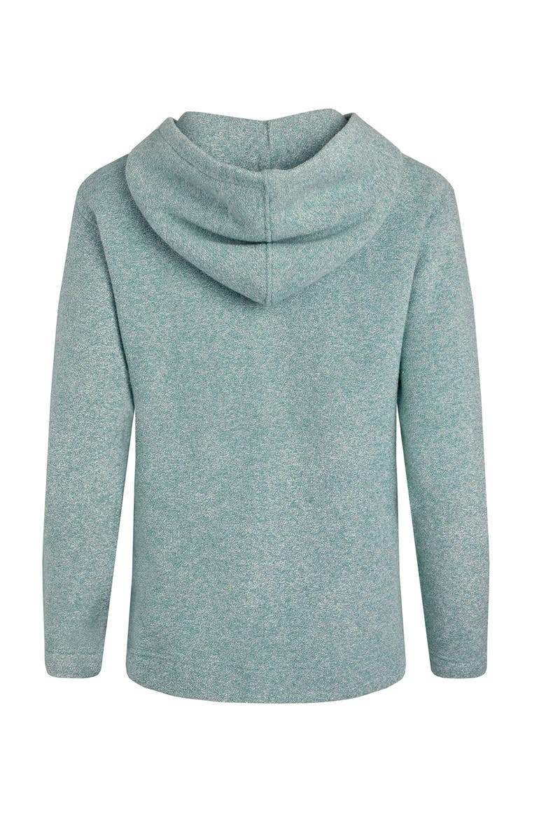Alisa 1/4 Zip Snow Marl Fleece Hoodie, Alternate, color, Mineral Blue