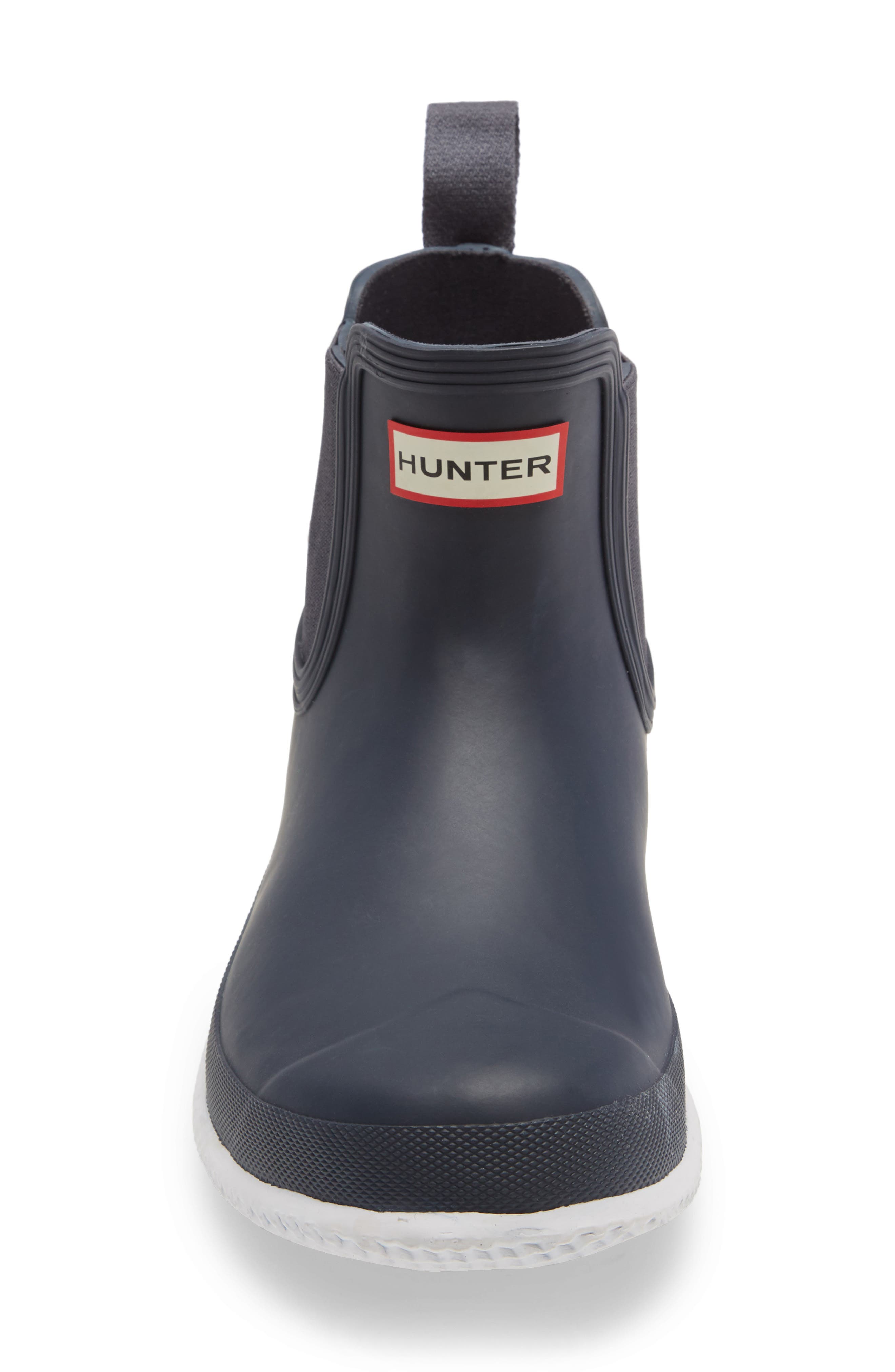 Calendar Sole Waterproof Chelsea Rain Boot, Alternate, color, NAVY/ WHITE