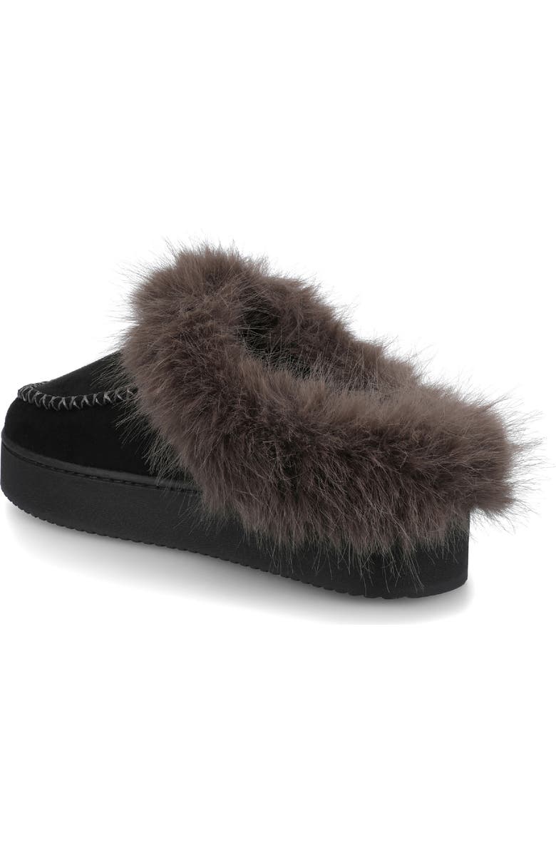 Journee Collection Taran Faux Shearling Lined Slipper, Alternate, color, Black