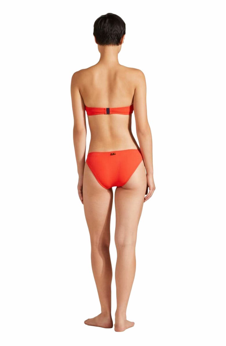 Vilebrequin Women's Jacquard Vichy Ring Bandeau Bikini Top, Alternate, color, Coquelicot