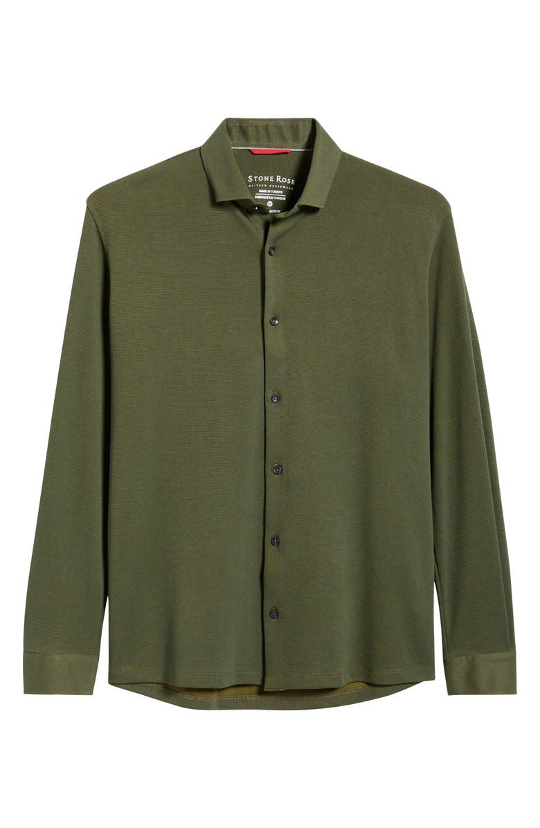 Stone Rose Two Tone DryTouch<sup>®</sup> Performance Button-Up Shirt, Alternate, color, Olive
