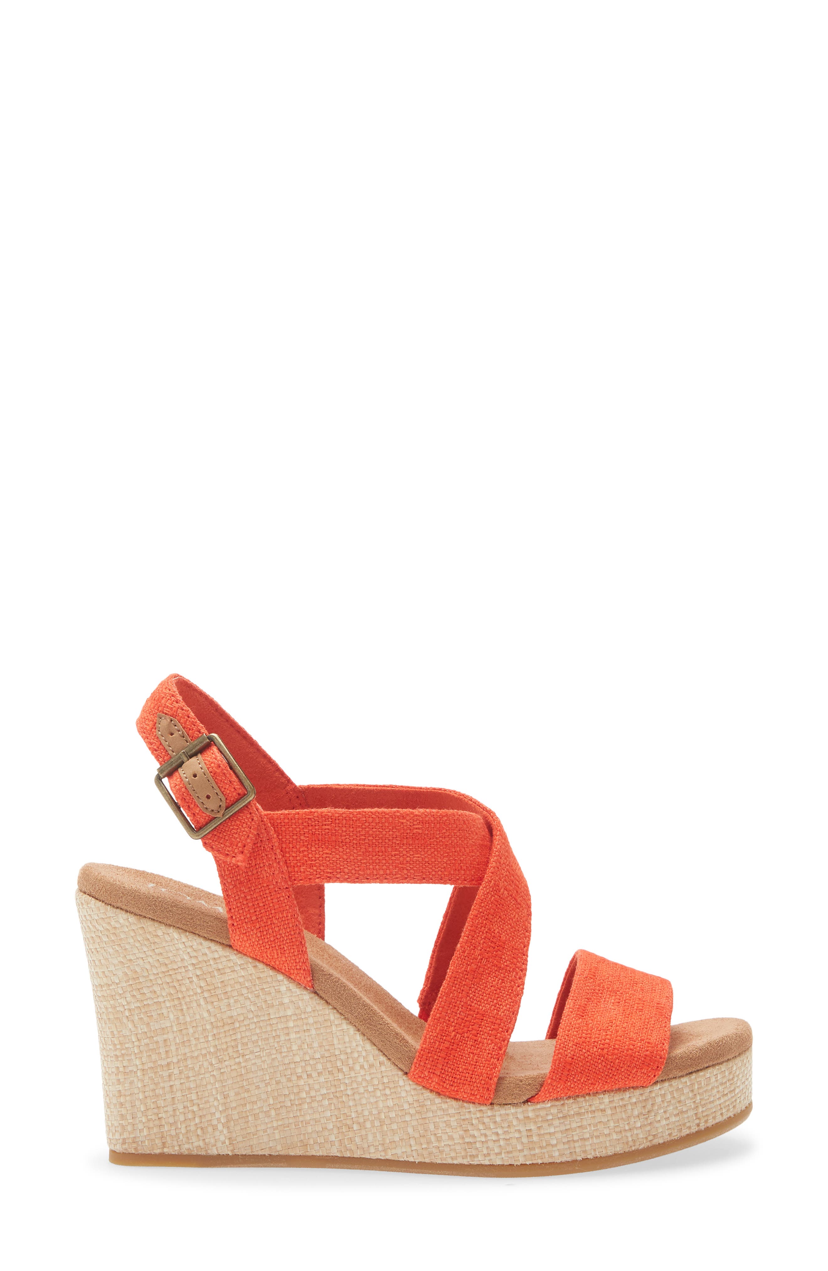 TOMS Alondra Wedge Sandal, Alternate, color, Red