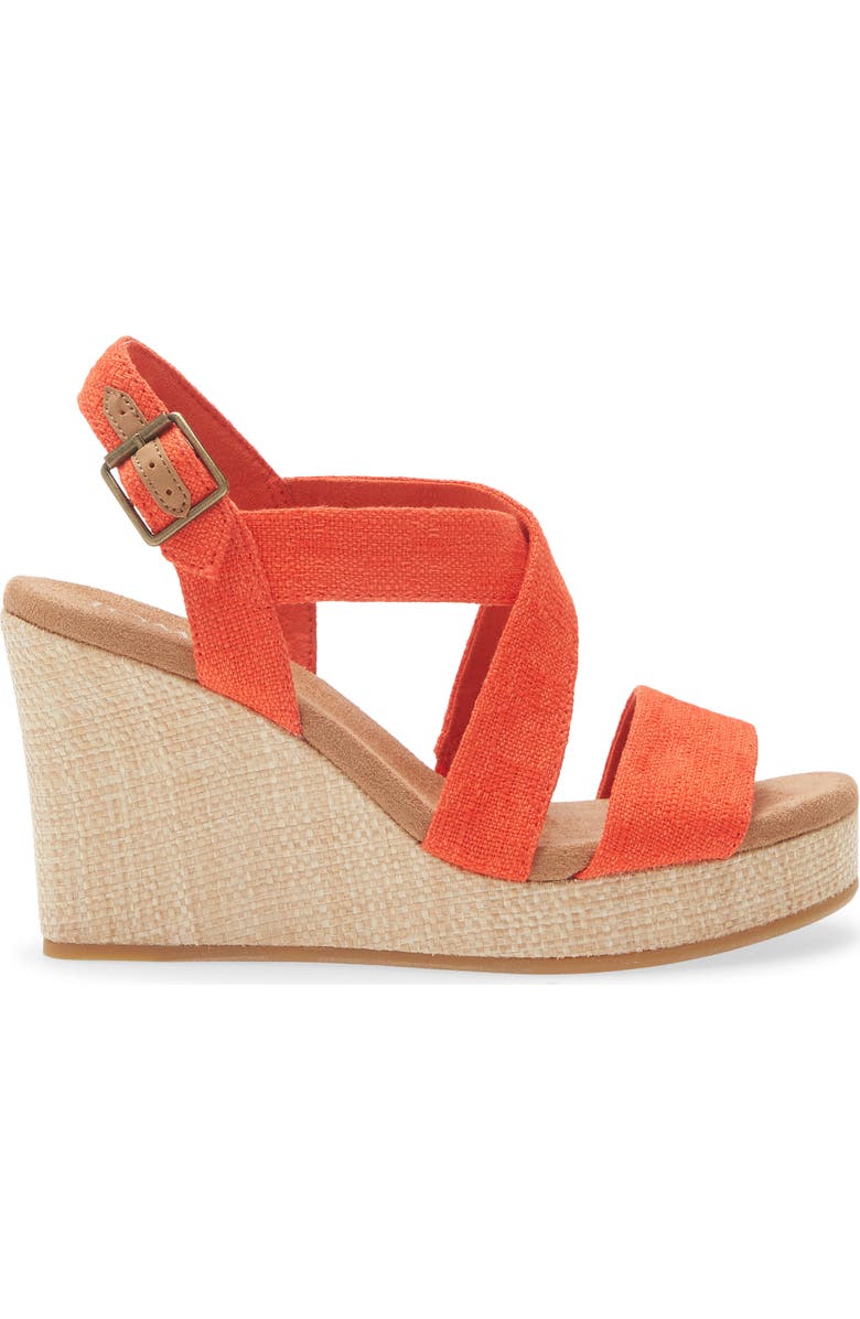 TOMS Alondra Wedge Sandal, Alternate, color, Red