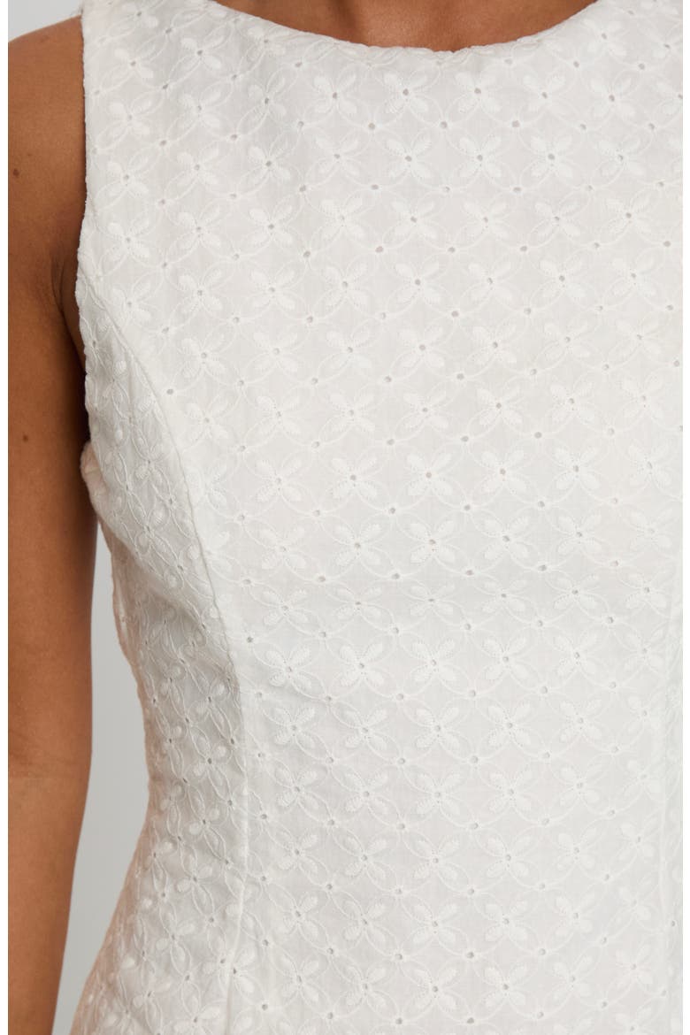 Pacie Broderie Cotton Minidress, Alternate, color, WHITE