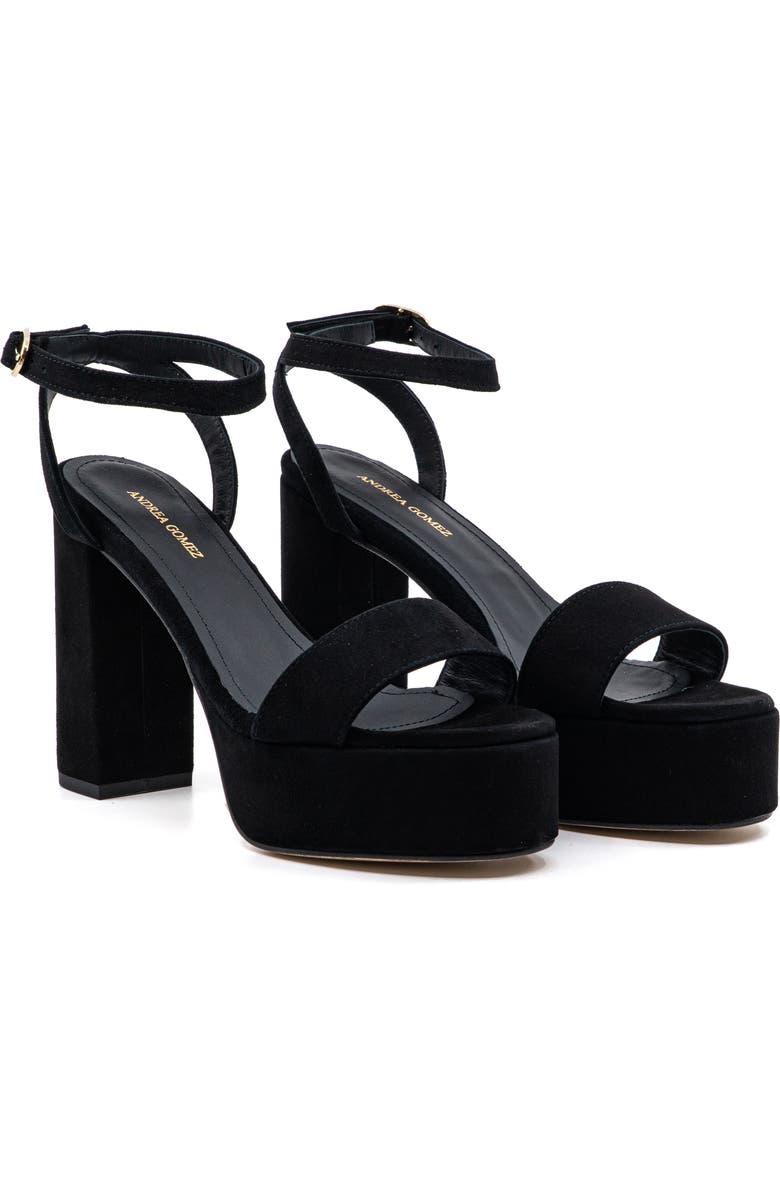 Andrea Gomez Becka Suede Platform, Alternate, color, Black