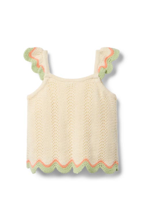 Janie And Jack Crochet Scallop Hem Top In Ivory