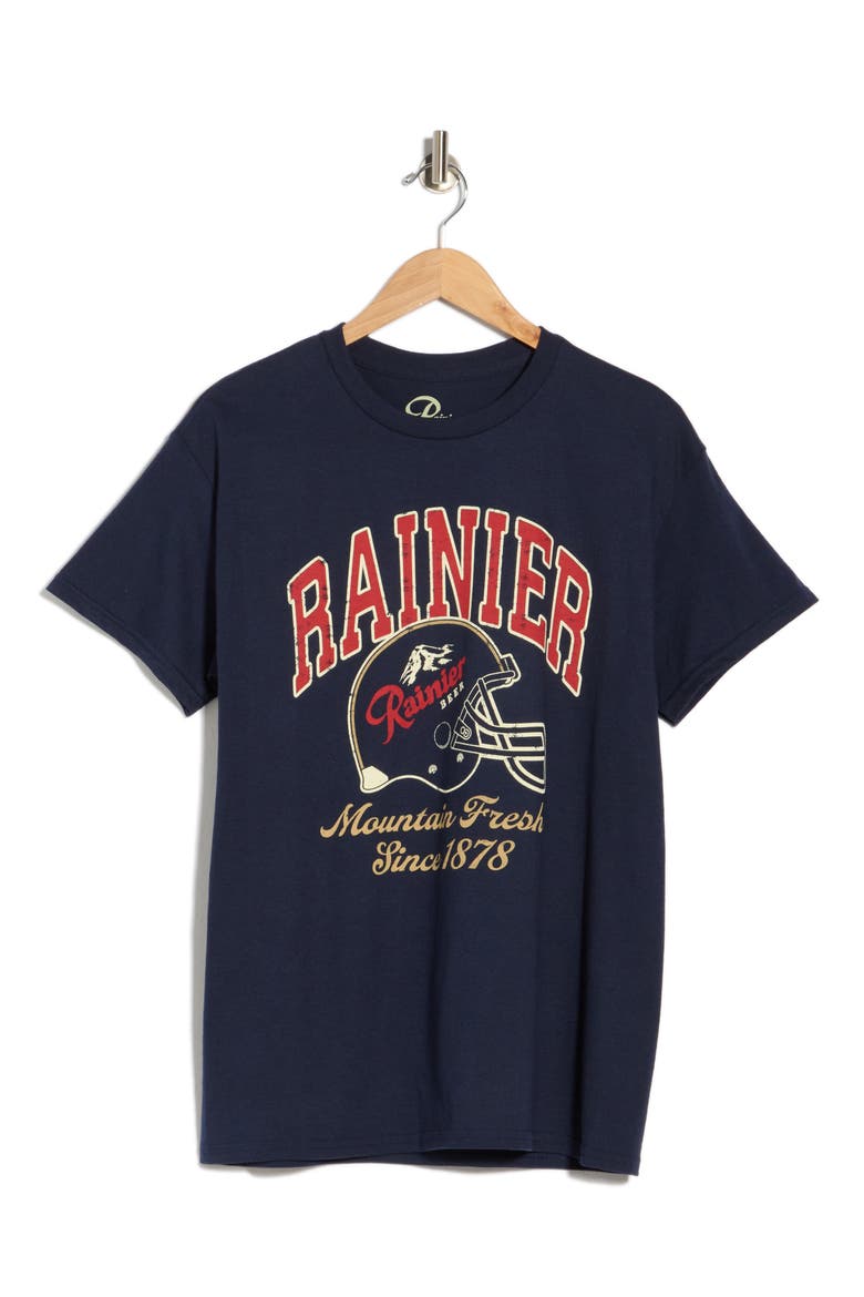 Rainier Football Graphic T-Shirt, Main, color, NAVY