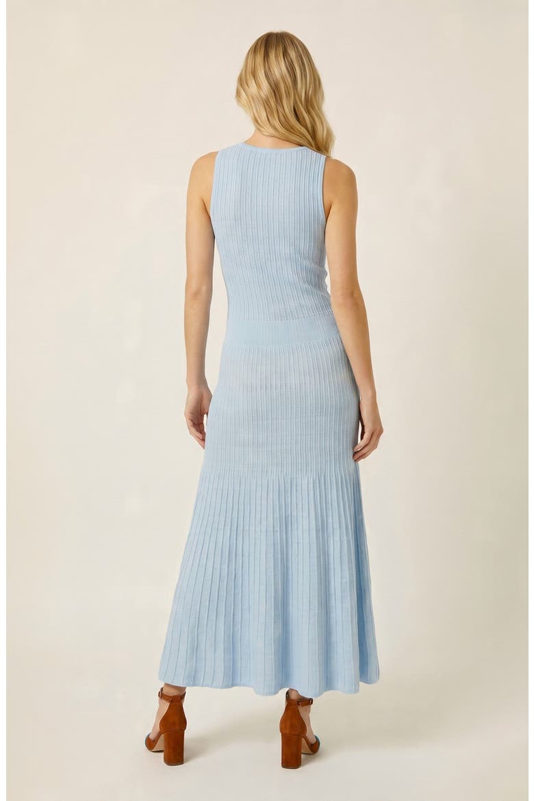 Ribbed Knit Sleeveless Midi Dress, Alternate, color, Blue