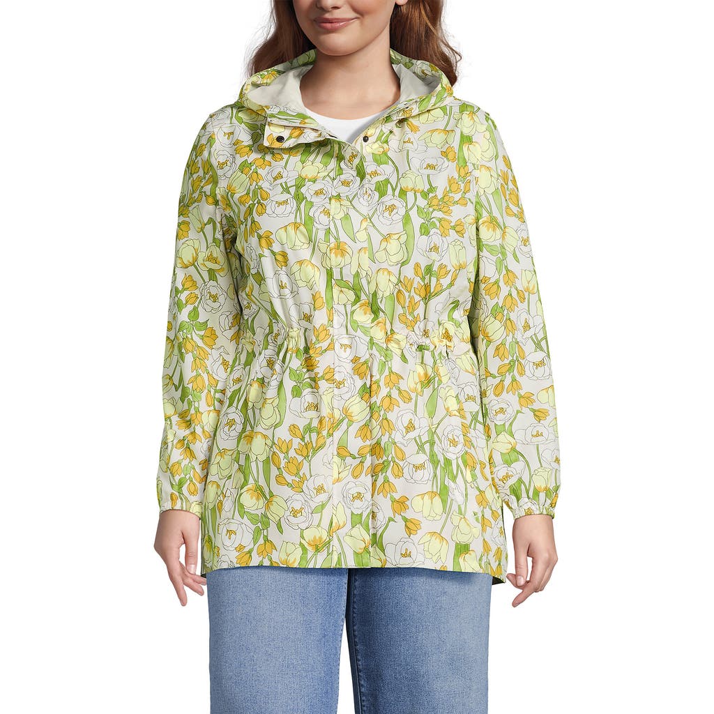 Lands' End Squall Packable Waterproof Raincoat In Green