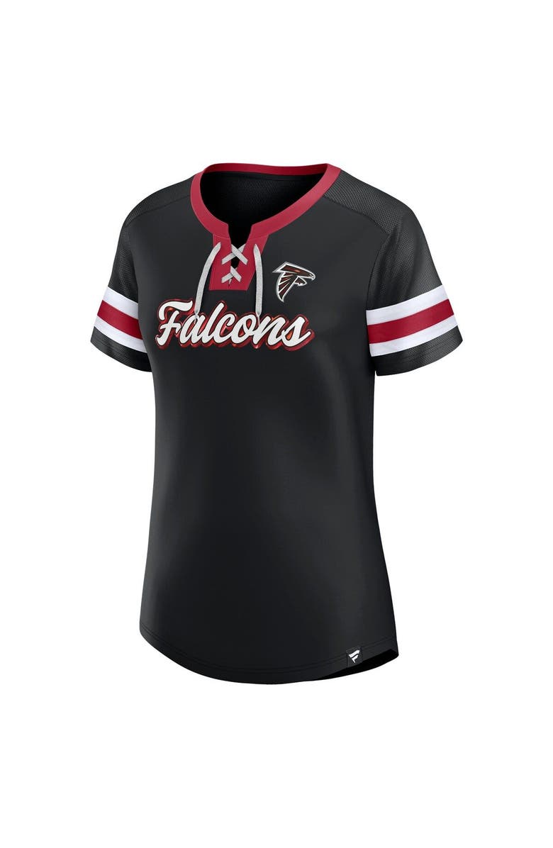 FANATICS Women's Fanatics Branded Black Atlanta Falcons Original State Lace-Up T-Shirt, Alternate, color, 