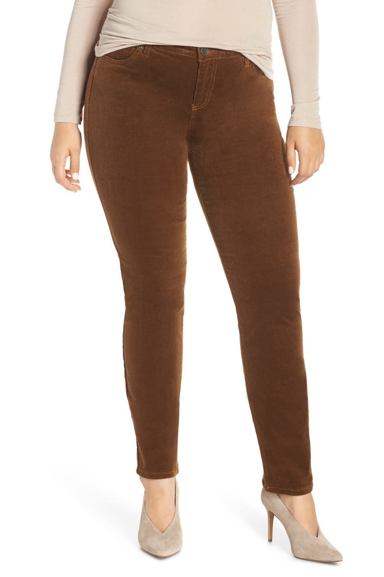 Diana Stretch Corduroy Skinny Pants, Alternate, color, COGNAC JM