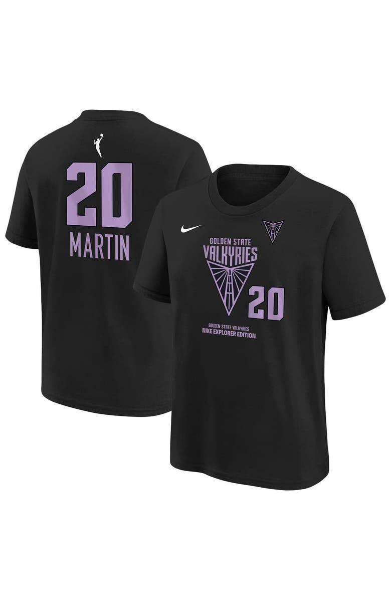 Nike Youth Nike Kate Martin Eclipse Black Golden State Valkyries Explorer Edition Name & Number T-Shirt, Alternate, color, Eclipse Black