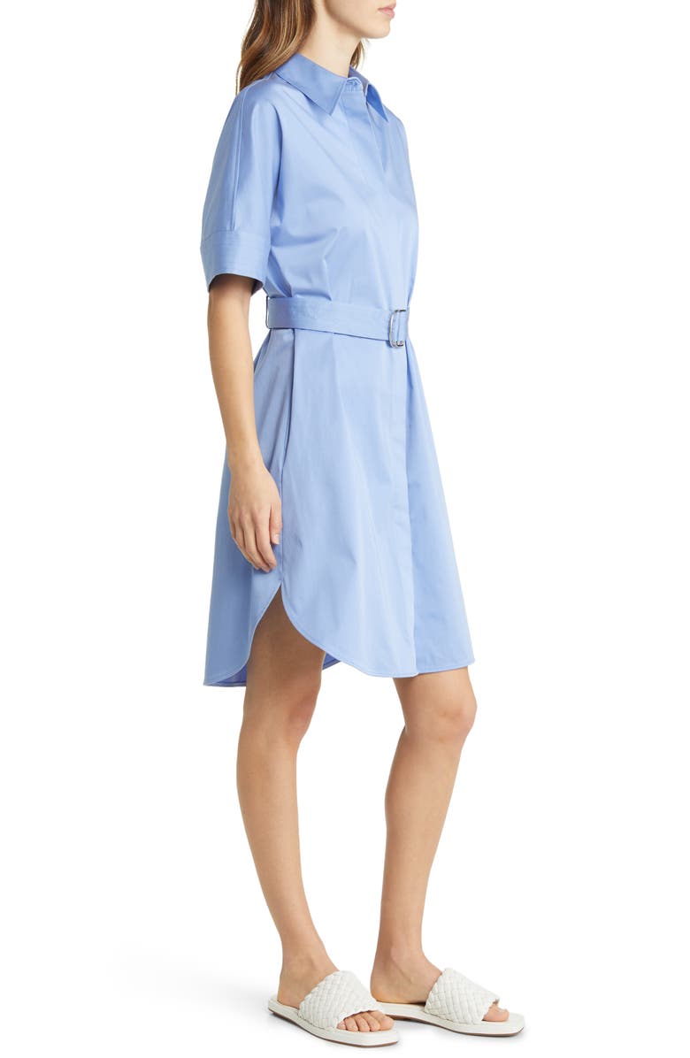BOSS Dashile Stretch Belted Cotton Shirtdress, Alternate, color,