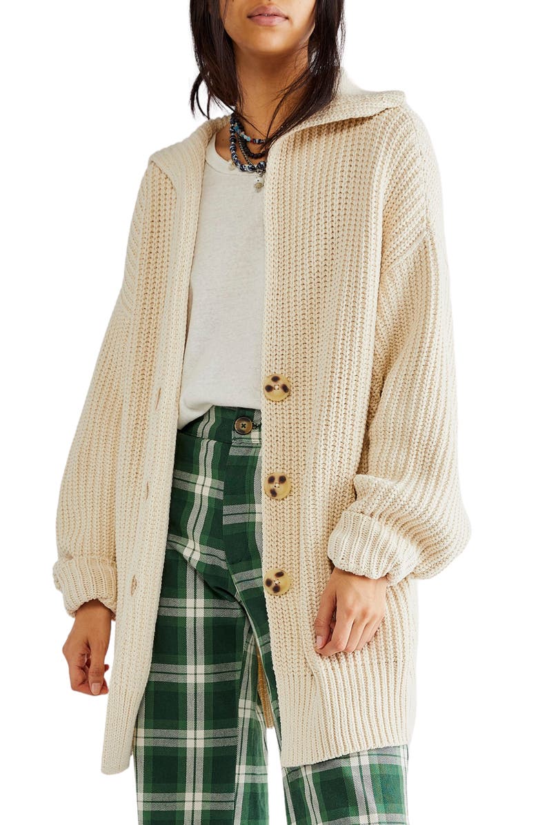 Free People Swim Too Deep Cardigan, Main, color, Birch