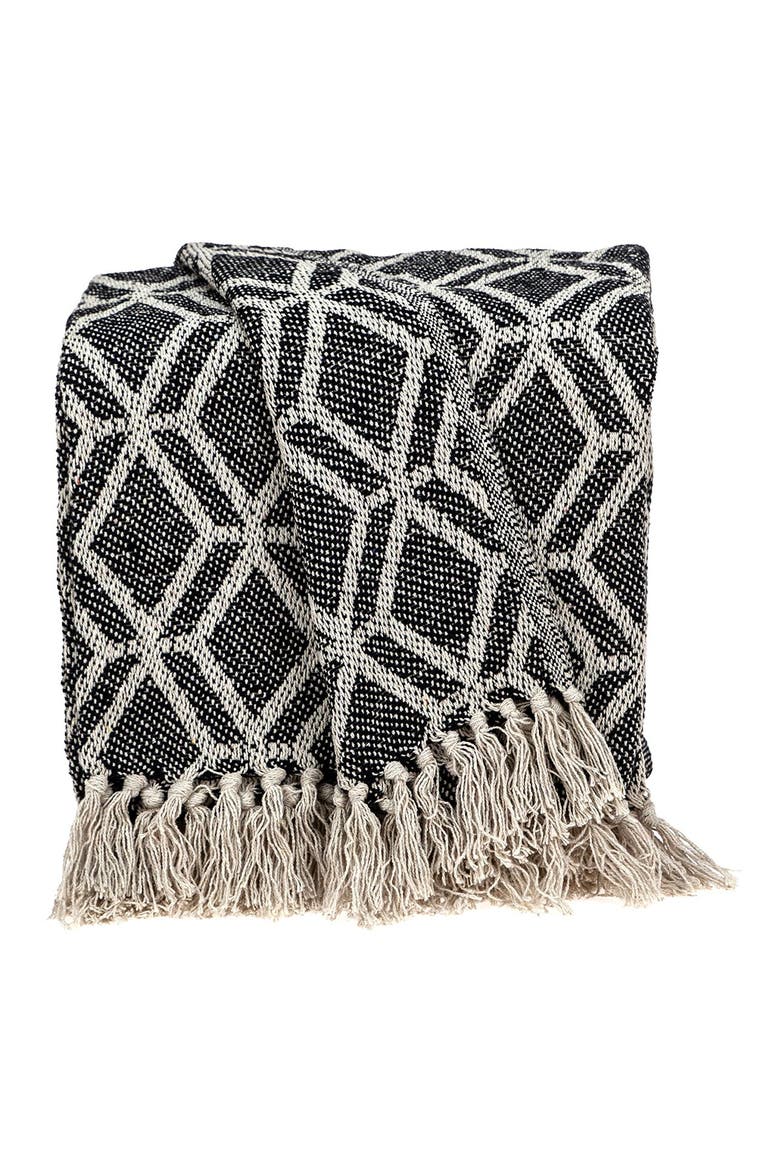 Kat Casual Beige 52" x 67" Woven Handloom Throw, Main, color, BEIGE