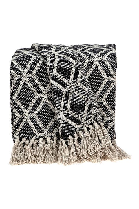 Kat Casual Beige 52" x 67" Woven Handloom Throw